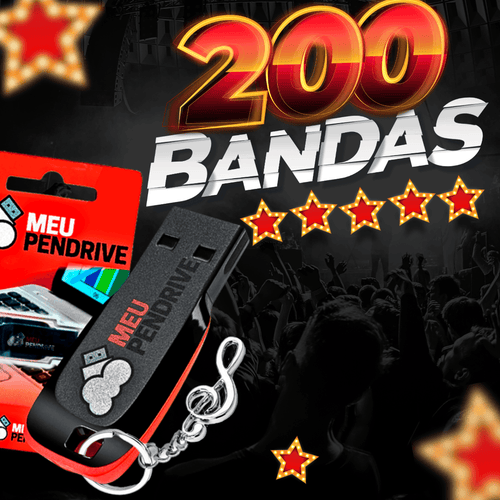 200 Bandas com 3.400 Músicas- PENDRIVE 32GB - MEU PENDRIVE