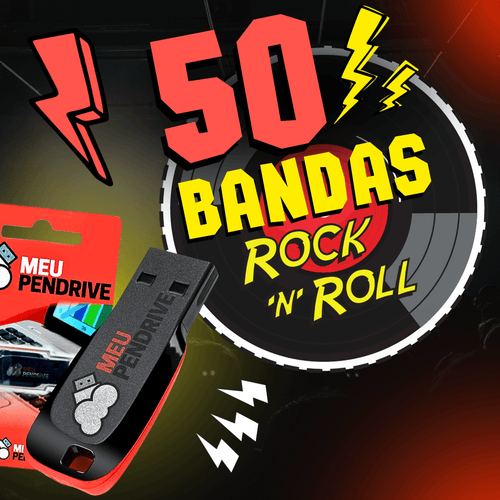 50 Bandas de Rock - PENDRIVE DE 16GB - MEU PENDRIVE